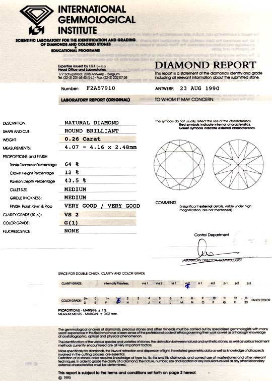 Foto 9 - Diamant 0,26 Brillant IGI Top Wesselton VS2 VGVG, D5897