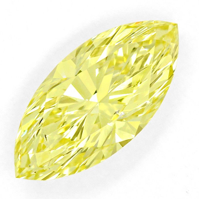 Foto 2 - Diamant 1,062ct Fancy Vivid Yellow Zitrone Navette, DPL, D6669