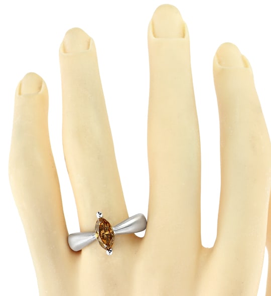 Foto 4 - 1,3ct Diamant Navette massiv 18K Weißgold-Ring, R3030