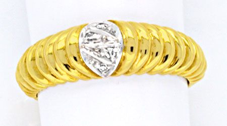 Foto 1 - Designer-Ring mit 6 Diamanten, River! 14Karat Gelbgold, S0926