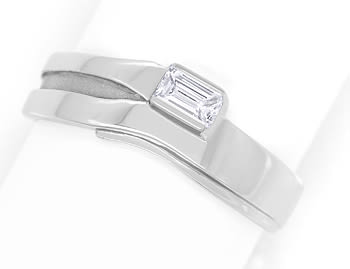 Foto 1 - Extravaganter Designer-Platin Ring mit Diamant Baguette, S1728