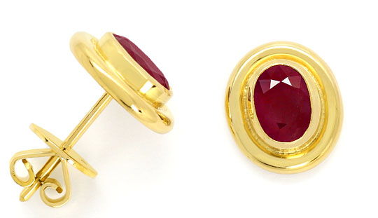 Foto 1 - Spitzen Rubine Gold-Schmuck Set Collier Ring Ohrstecker, S3070