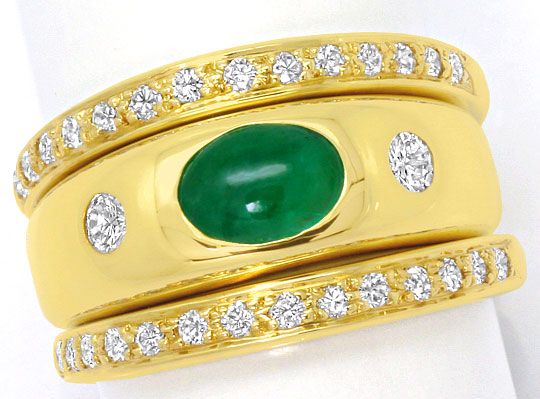 Foto 2 - Zwei Steckbare Ringe Smaragd Bandring Doppel Memoryring, S4530