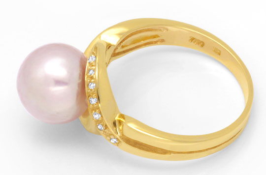 Foto 3 - Diamant-Ring, feinste Rosa Südseeperle, 18K Gold, S4731
