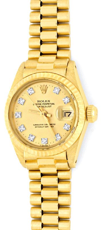 Foto 2 - Damen Diamant-Gold Rolex Oyster Perpetual Date, U1366